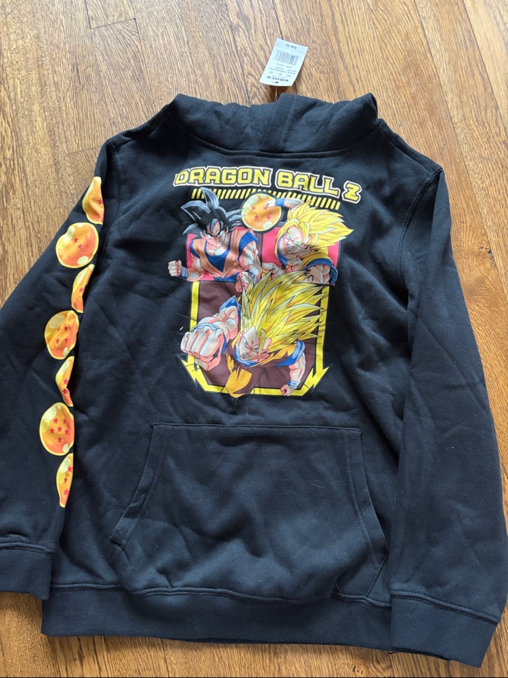 Dragonball Z Black Hoodie with Yellow & Orange Graphic